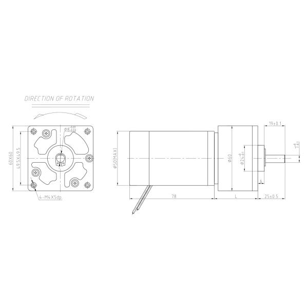 Silver Housing 60mm Diameter 70w Dc Brushed Type 12v 24v Variable Speed Gear Motor