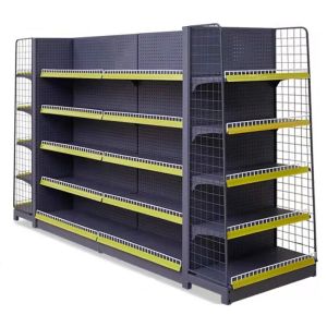 New Model Cheap Frosted Grey Double Side Gondola Supermarket Shelf
