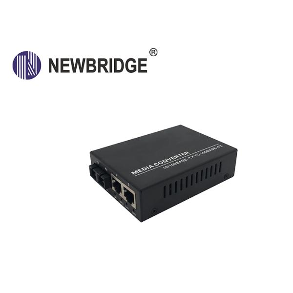 10/100M optic Media Converter Dual Fiber Single mode with 2 RJ45 ports IP switch