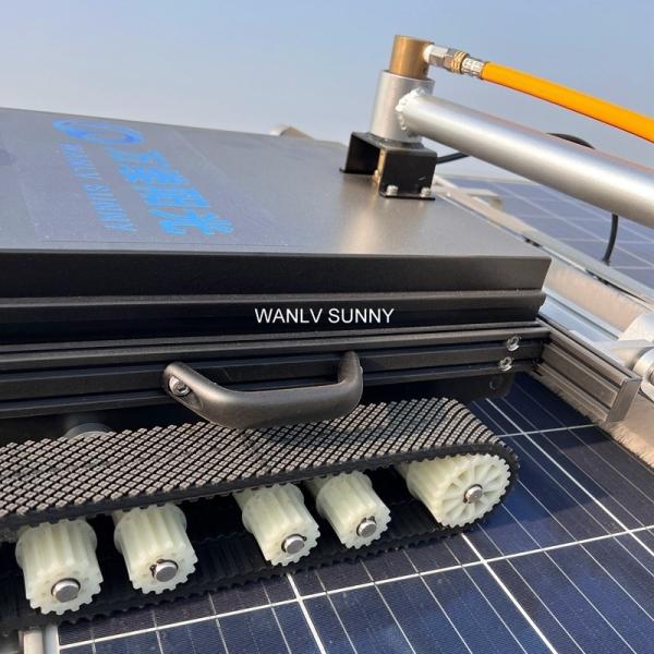 Quality DC Motor Controls Travel and Brush Rotation PV Cleaning Robot for Solar Panel Cleaning wholesale