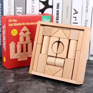 Cheap Large 22PCS Jumbo Wooden Building Blocks Classic Castle 17.5cm for sale