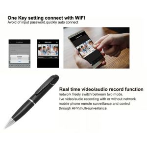 720P HD WIFI P2P Pen Spy Hidden Camera Covert Video Streaming Recorder Home