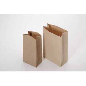 Customized Flat Bottom Brown Kraft Paper Bags Top Open for Snack