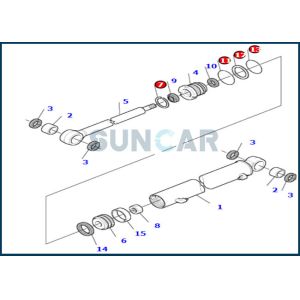 878000497 Boom Swing Cylinder Seal Repair Kit For KOMATSU PC12R-8 PC15R-8
