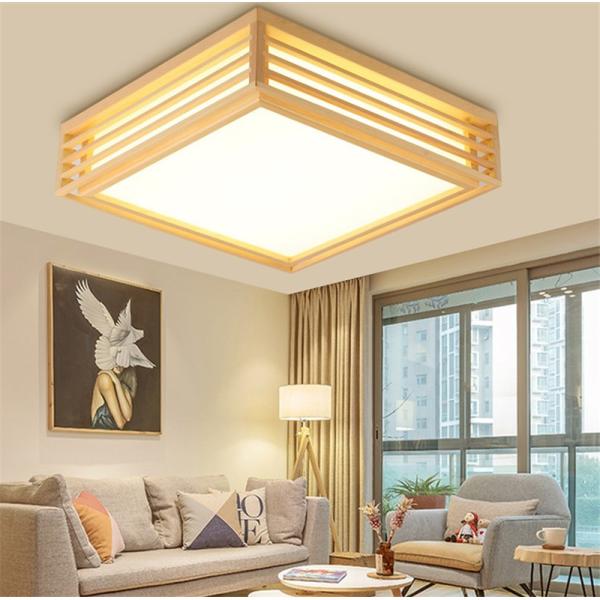 Natural wood living room lamp Japanese style led home ceiling light(WH-WA-35)
