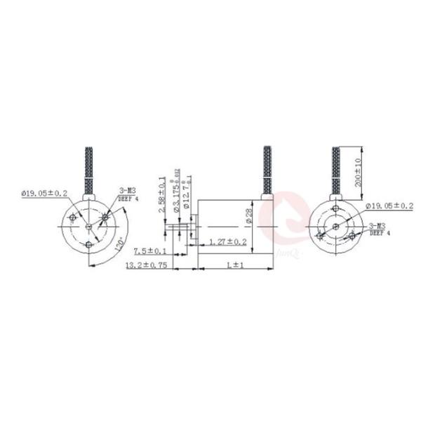 28mm Brushless dc motor, JQ28BL Series Inner Rotor BLDC Motor Max 10000rpm,50mN.m Torque