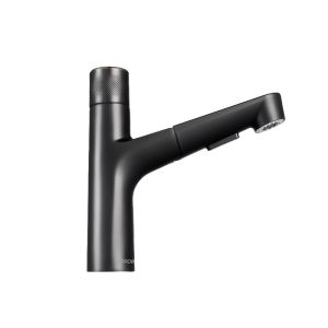 Matte Black Bathroom Brass Basin Faucets 207mm Height Polished Surface