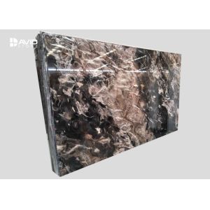 Cheap Xiamen service fantasy black marble glossy polished 18cm beautiful veins for sale