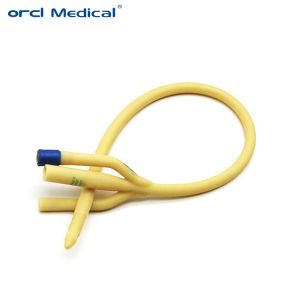 100% Latex Three Way Urinary Catheter , Silicone Coated Foley Catheter