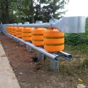 PU Foam Plastic Roller Barrels Design Yellow Color Roadside Roller Crash Barrier