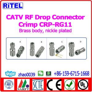 CATV RF Connectors Drop Connector Crimp connector for RG59/RG6