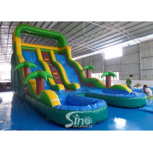 25' high tropical plam trees commercial kids inflatable water slide with double
