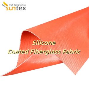 China Double Sided Silicone Coated Fiberglass Fabric Alkali Free Grey Color Fireproof Thermal Insulation Cloth on sale