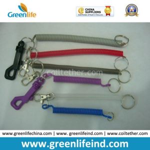 Plastic or Metal Key Chain Coil Hot Swivel Spring Strap Tether
