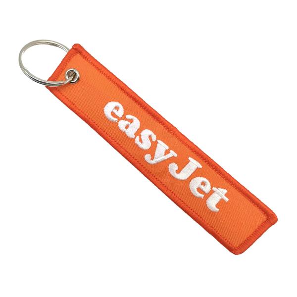 Quality EasyJet Co Branded Aviation Tag Keychain Anti Rust Metal Ring Laser Engraving wholesale