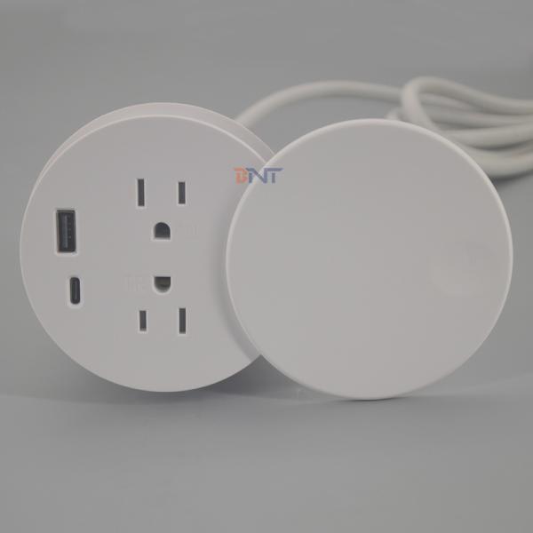 Quality BOENTE High Quality 4.92 Ft Cord US Power And USB-A And USB-C White for Sofa Recessed Switch Table Socket Factory wholesale