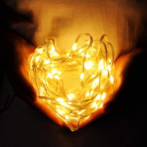 20/50/100M Outdoor Solar Fairy Light Copper Wire Christmas Holiday Light Garden Patio Party Green PVC Wire Solar String Light