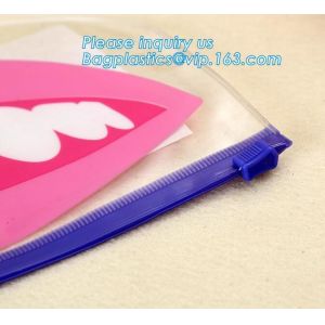 Pvc Pouch good quality with zipper packing bag, matte frosted PVC slider zipper