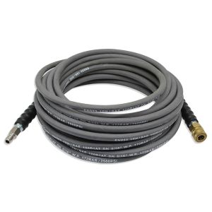 3/8 X 50' 4000 Psi Pressure Washer Hose With Quick Connects In Grey And Black