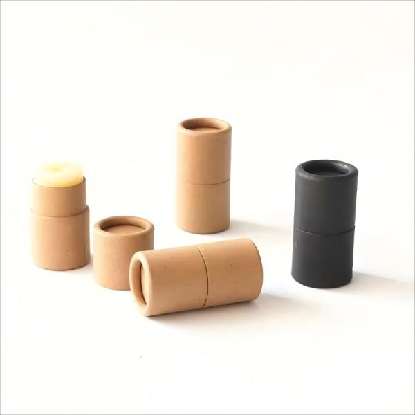 Quality Kraft paper cylindrical biodegradable lip balm and lipstick pull-out container wholesale