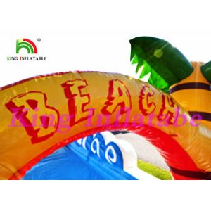 18m Long Single Lane Inflatable Slip N Slide With Air Pump Blue / Yellow OEM