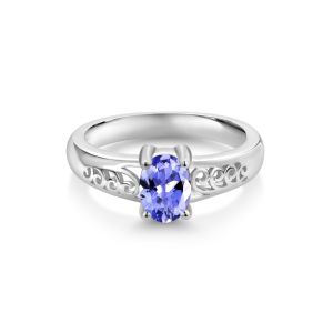 China 0.25 Carat Tanzanite 0.925 Sterling Silver Ring Jewelry with White CZ – Gemstone Rings with Hypoallergenic on sale