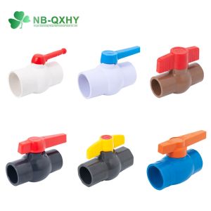 Customizable Black PVC Octagonal DIN Socket/NPT Thread Ball Valve with Blue Long