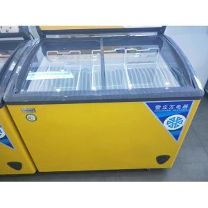 Double sliding glass Door Ice Cream Display Chest Deep Fridge Freezer