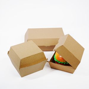 Customized hamburger box, biodegradable fast food takeaway box