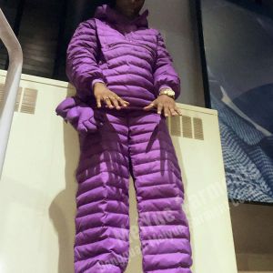 Cheap Custom Winter Violet Outdoor Padded Quilted Down Tracksuit Puffer Pants Jacket Set 2 Piece Set Joggers Suits Tracksuit for Men for sale