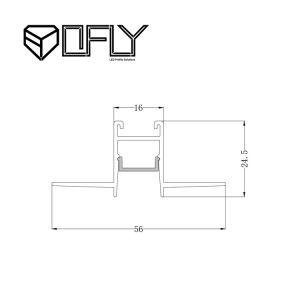 Rimless Plaster In Recessed Led Profile 56mm With Opal Cover