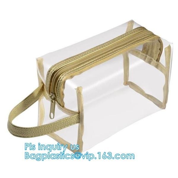 cosmetic bag and transparent mesh makeup bag for costmetic bag, handle pvc toiletry bag cosmetic bag, Makeup Pouch, bag