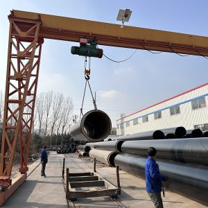 POLYETHYLENE INSULATED PIPE EXTRUSION LINE, UTILIZING VACUUM CALIBRATION