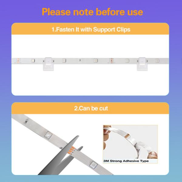 Flexible Led Ribbon Lights DC12V With Rgb Color And Smart Music Feature