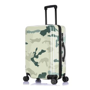 Cheap ABS Luggage Set 3 Piece Set With Camouflage PC Printing, Recessed Plane Wheel Durable TSA Lock Aluminium Trolley for sale