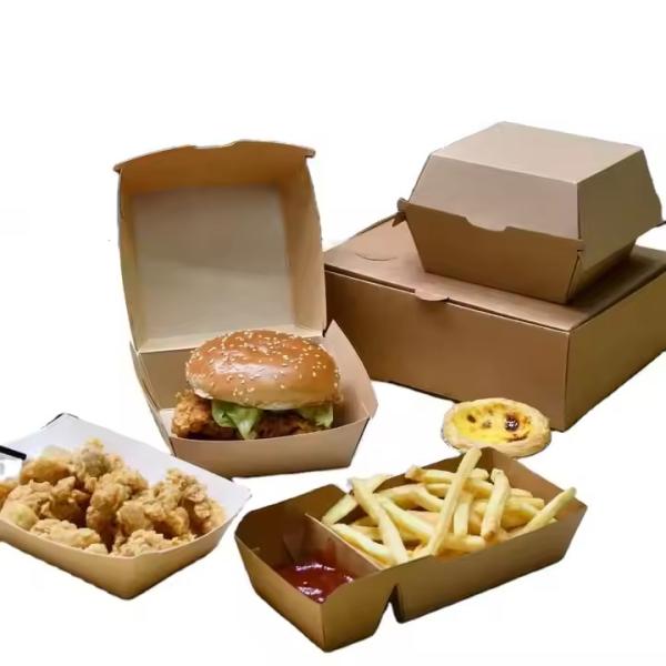 Wholesale Customized Fast Food Delivery Burger Box Biodegradable Food Grade