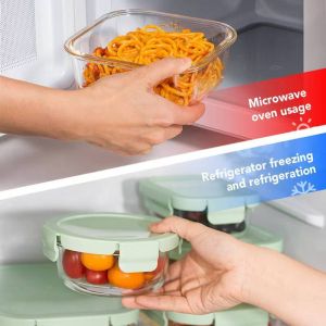 IKOO Airtight BPA-Free Glass Food Storage Containers with 4-Sided Snap-Lock Lids
