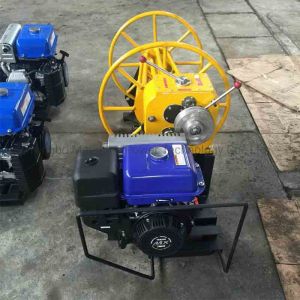 Diesel Engine Cable Pulling Winch Machine 5 Ton Wire Take Up Reel