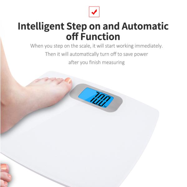 Max 440LB Tempered Glass Platform Scale Electronic Bathroom Scale