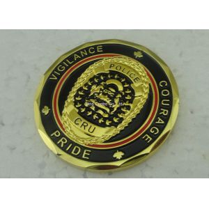 Soft Enamel Brass Personalized Coins Die Struck Gold CRU OEM