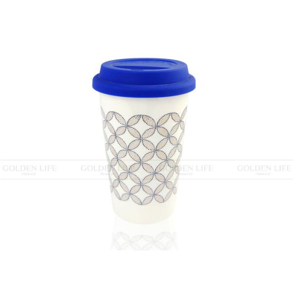 Quality Take Away Custom Coffee Mugs 11 Ounce With Drip Proof Silicone Lid wholesale