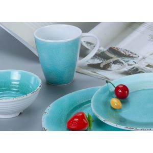 High Temperature Resistant Blue 350cc Melamine Cups Mugs