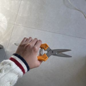 Ideal 200mm Orange Handle Hardware Scissors For Wire Fabric Plastic Leather