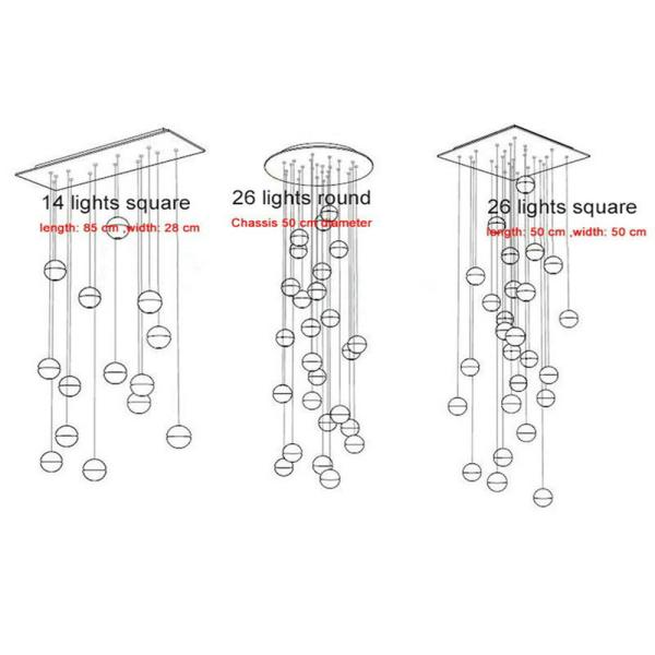 Led Glass Decorative Chandelier Lighting Fixture Hanging Lamp