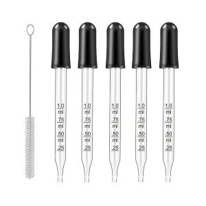 Eye Dropper For Essential Oils, Pipettes Dropper Rubber Head, Calibrated Thick