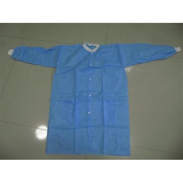 Dustproof PP Colored Disposable Scrubs And Lab Coats With Hook Loop Closure