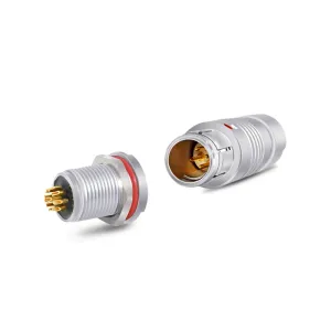 Cheap Circular Push Pull Connectors Brass Contacts With Gold-plated IP50 For Audio And Video Equipment for sale