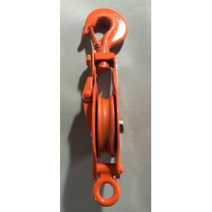 Eye / Hook Type Wire Rope Snatch Block Alloy steel With Sheave Open Type