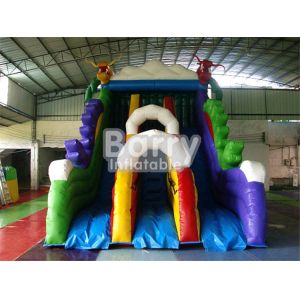 PVC Tarpaulin Rainbow Commercial Inflatable Water Slides For Kids