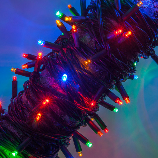 8 Functions, 30ct Mutil-color LEDs, 5mm, Mini LED String Lights, Timer, Dimming, Lighted Length 58", Total Length 82"